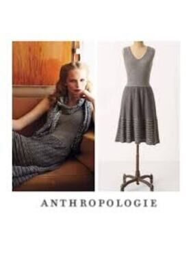 Anthropologie Knitted Knotted Test Pattern Black Silver Dress Size XS